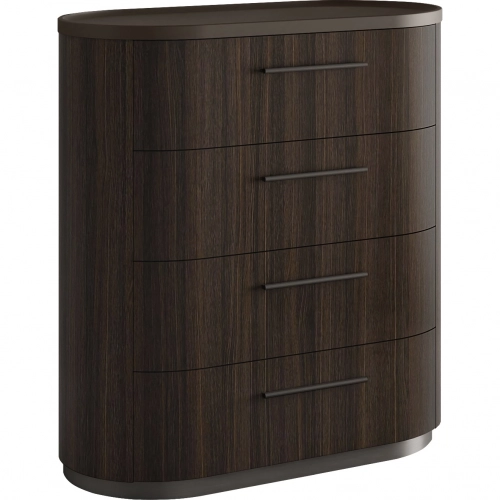 Barcelona Chest in Brown & Black Oak Finish & Brown Metal Lacquer